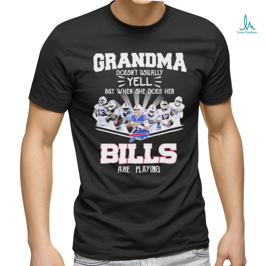 Grandma Doesn’t Usually Yell But When She Does Her Buffalo Bills Are Playing 2023 Playoffs Signatures Shirt Grandma Doesn’t Usually Yell But When She Does Her Buffalo Bills Are Playing 2023 Playoffs Signatures Shirt