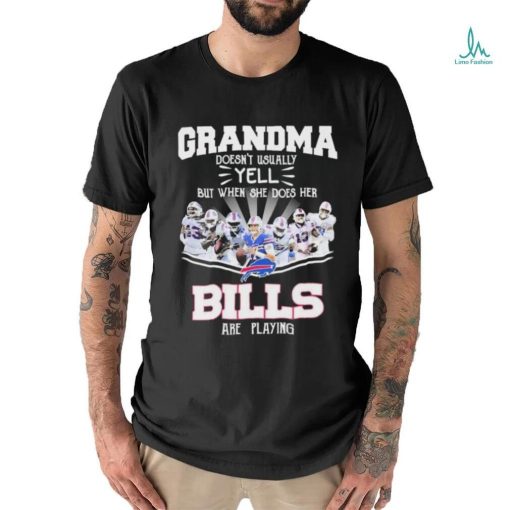 Grandma Doesn’t Usually Yell But When She Does Her Buffalo Bills Are Playing 2023 Playoffs Signatures Shirt
