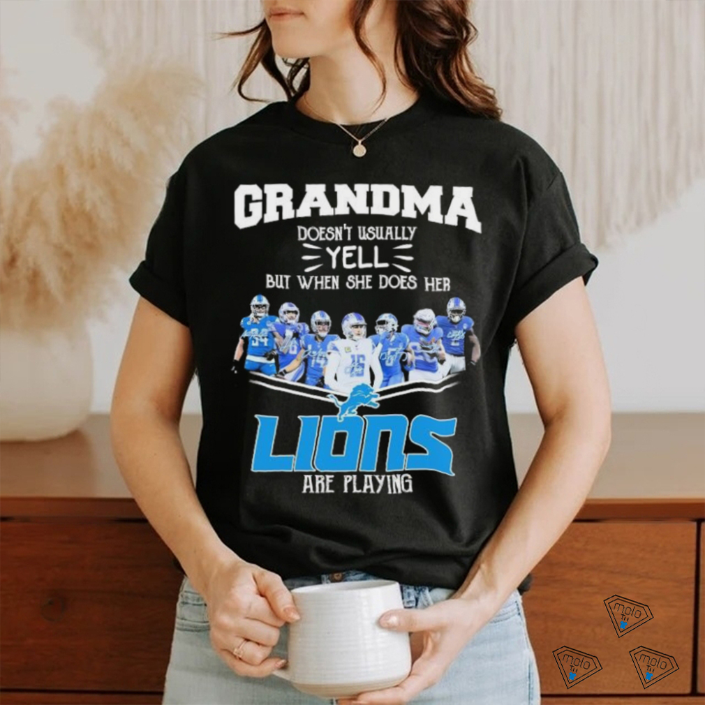 Grandma Doesn’t Usually Yell But When She Does Her Detroit Lions Are Playing Signatures Shirt Grandma Doesn’t Usually Yell But When She Does Her Detroit Lions Are Playing Signatures Shirt