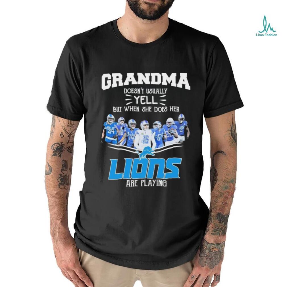 Grandma Doesn’t Usually Yell But When She Does Her Detroit Lions Are Playing Signatures Shirt Grandma Doesn’t Usually Yell But When She Does Her Detroit Lions Are Playing Signatures Shirt