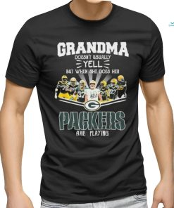 Grandma Doesn’t Usually Yell But When She Does Her Packers Are Playing 2023 Playoffs Signatures Shirt