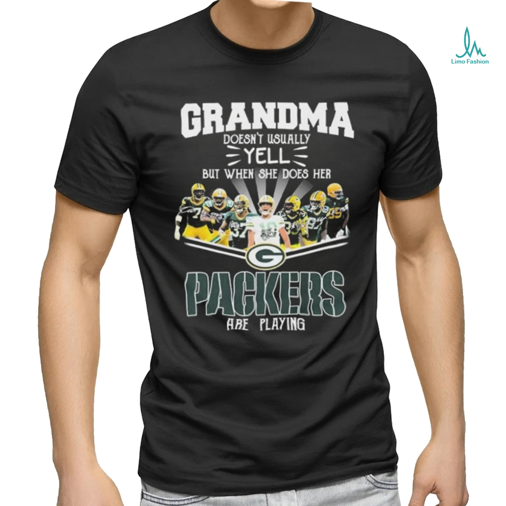 Grandma Doesn’t Usually Yell But When She Does Her Packers Are Playing 2023 Playoffs Signatures Shirt Grandma Doesn’t Usually Yell But When She Does Her Packers Are Playing 2023 Playoffs Signatures Shirt