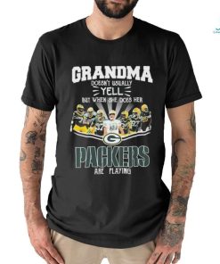 Grandma Doesn’t Usually Yell But When She Does Her Packers Are Playing 2023 Playoffs Signatures Shirt
