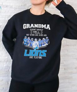 Grandma doesn’t usually yell but when she does her Lions are playing signatures shirt