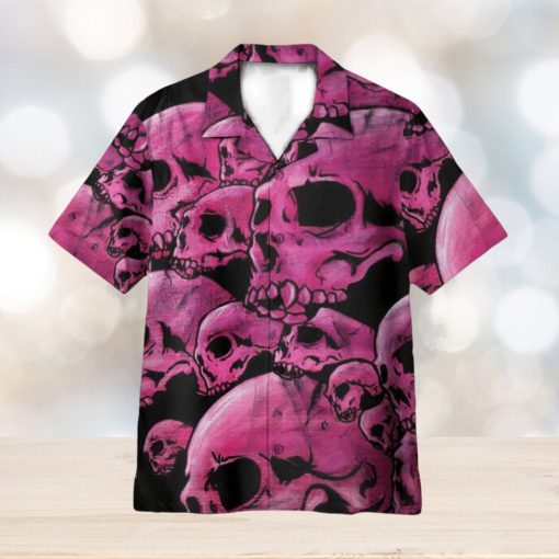 Graphic Purple Skull 3D Hawaiian Shirt Summer Vaction Gift