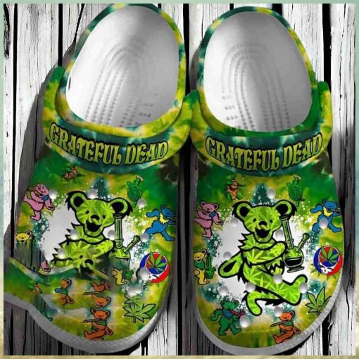 Grateful Dead Bear Weed Funny Crocs