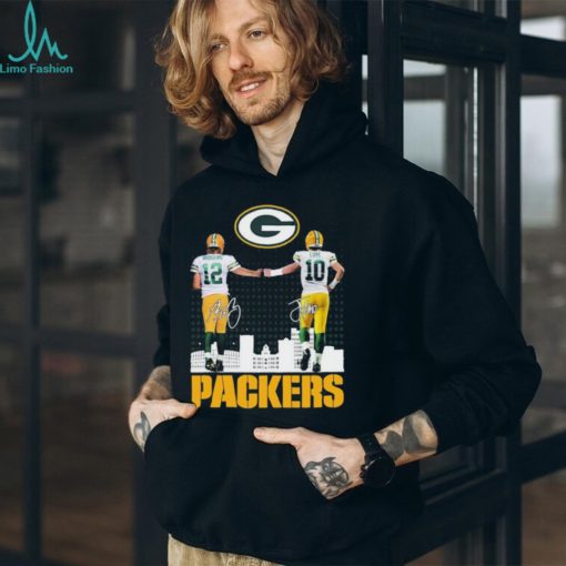 Green Bay Packers Aaron Rodgers And Jordan Love Signatures Shirt