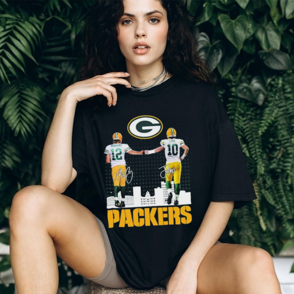 Green Bay Packers Aaron Rodgers And Jordan Love Signatures Shirt Green Bay Packers Aaron Rodgers And Jordan Love Signatures Shirt