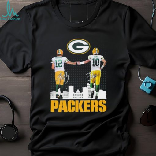 Green Bay Packers Aaron Rodgers And Jordan Love Signatures Shirt