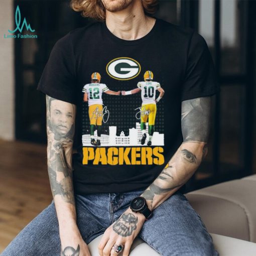 Green Bay Packers Aaron Rodgers And Jordan Love Signatures Shirt