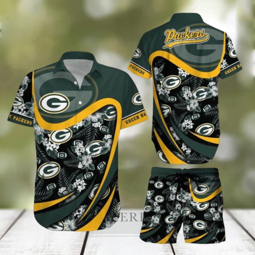 Green Bay Packers NFL SAS Tropical Pattern Hawaiian Shirt And Short For Men Women Gift Sport Summer beach