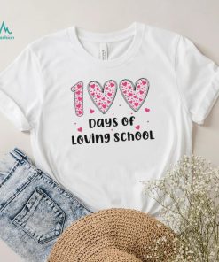 Groovy 100 days of loving school hearts shirt