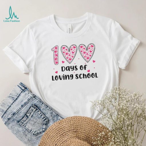 Groovy 100 days of loving school hearts shirt