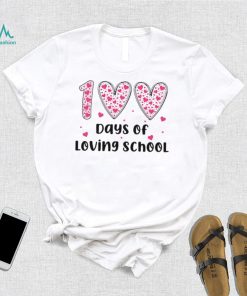 Groovy 100 days of loving school hearts shirt