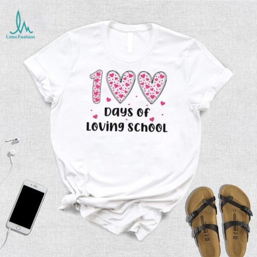 Groovy 100 days of loving school hearts shirt
