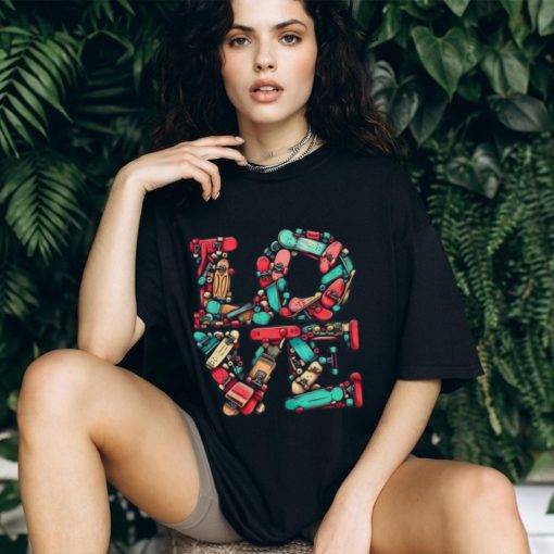 Groovy Valentine Skateboard Shirt , Cute Love Skateboard Unisex T Shirt