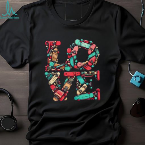 Groovy Valentine Skateboard Shirt , Cute Love Skateboard Unisex T Shirt