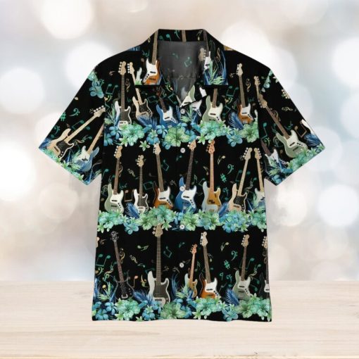 Guitar Lover 3D Bass Guitar Tropical Hawaiian Shirt