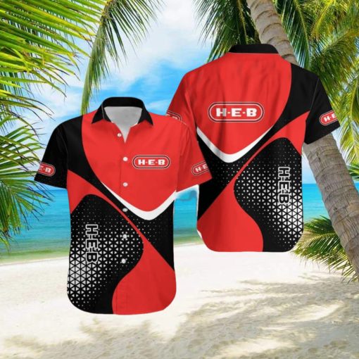 H E B Organic Logo Beach Hawaiian Shirt For Men And Women