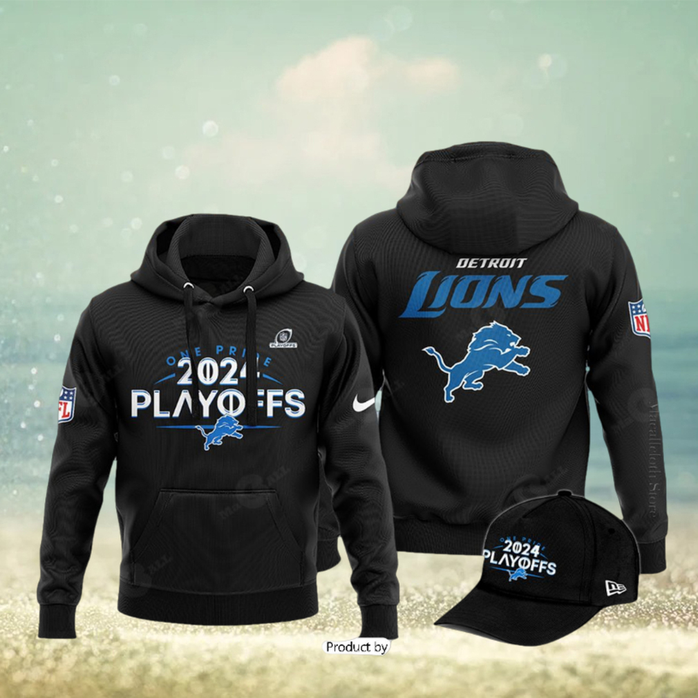 HOT Detroit Black Nike 2024 NFL Playoff V2 Black Hoodie 3D HOT Detroit Black Nike 2024 NFL Playoff V2 Black Hoodie 3D