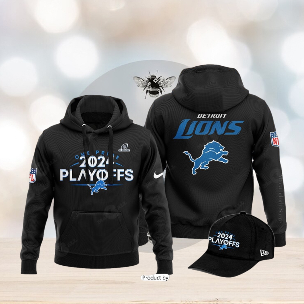 HOT Detroit Black Nike 2024 NFL Playoff V2 Black Hoodie 3D HOT Detroit Black Nike 2024 NFL Playoff V2 Black Hoodie 3D