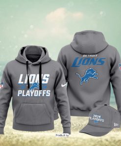 HOT Detroit Grey Nike 2024 NFL Playoff Hoodie 3D Limited Edition