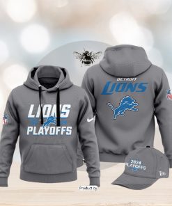 HOT Detroit Grey Nike 2024 NFL Playoff Hoodie 3D Limited Edition