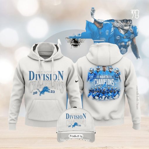 HOT Detroit NFC North Division Champions Nike 2023 White Hoodie 3D