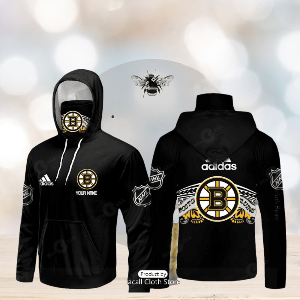 HOT NHL Boston Bruins Custom Name Adidas Black Hoodie 3D HOT NHL Boston Bruins Custom Name Adidas Black Hoodie 3D