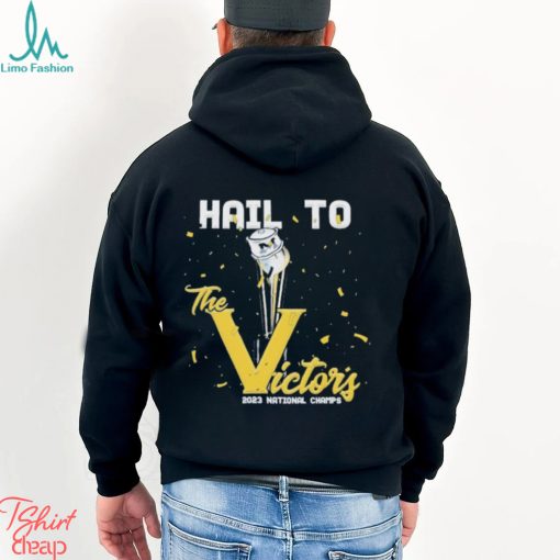 Hail To The Victors Trophy 2023 CFP National Champions Michigan Wolverines Shirt