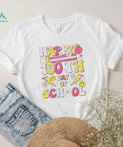Happy 100th day of school teacher appreciation smiley shirt