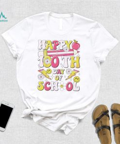 Happy 100th day of school teacher appreciation smiley shirt