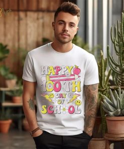 Happy 100th day of school teacher appreciation smiley shirt