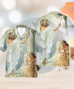 Happy Easter Sunday Jesus Is Risen Christians 3D Hawaiian Shirt Holiday Gift