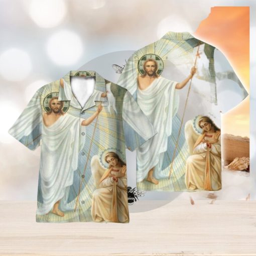 Happy Easter Sunday Jesus Is Risen Christians 3D Hawaiian Shirt Holiday Gift