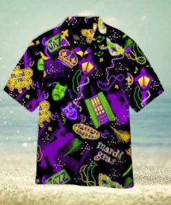 Happy Mardi Gras Pattern Black Hawaiian Shirt Aloha For Men And Women