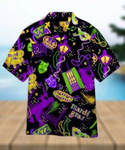 Happy Mardi Gras Pattern Black Hawaiian Shirt Aloha For Men And Women