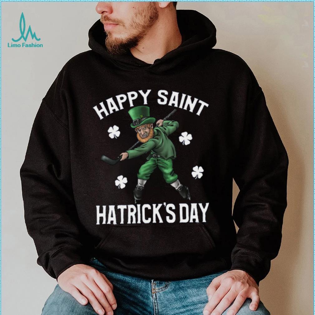 Happy St Hatricks Day St Patricks Day Hockey Gif T Shirt - Limotees