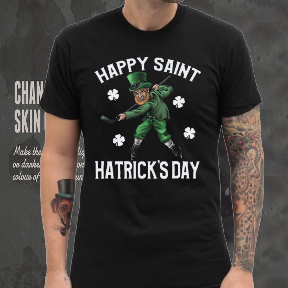 Happy St Hatricks Day St Patricks Day Hockey Gif T Shirt - Limotees