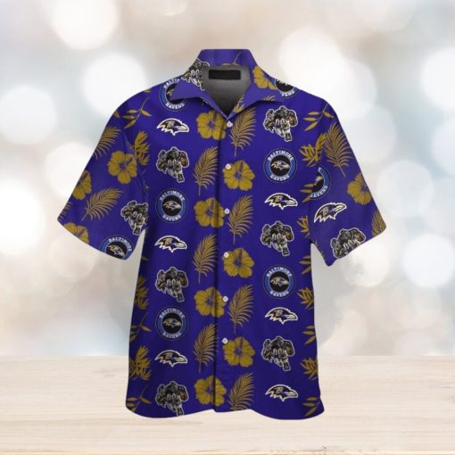 Hawaiian Baltimore Ravens Tropical Shirt Short Sleeve Button Up