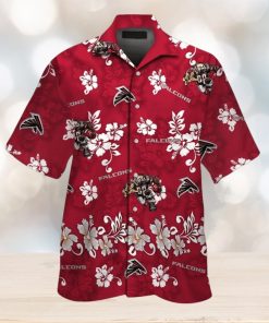 Hawaiian Shirt Short Sleeve Atlanta Falcons Tropical Button Up