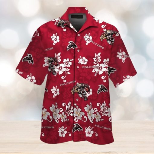 Hawaiian Shirt Short Sleeve Atlanta Falcons Tropical Button Up