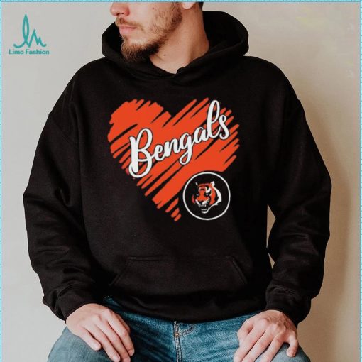 Heart Cincinatti Bengals logo shirt
