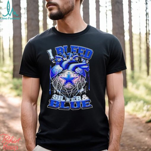 Heart I bleed Cowboys silver and blue shirt
