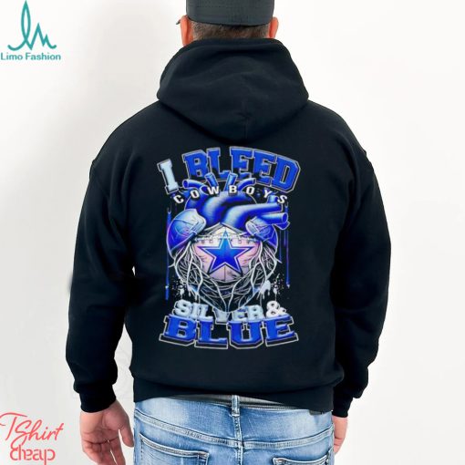 Heart I bleed Cowboys silver and blue shirt