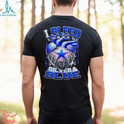 Heart I bleed Cowboys silver and blue shirt