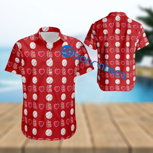 Heart Pattern St. Louis Cardinals Logo Valentines Hawaiian Shirt