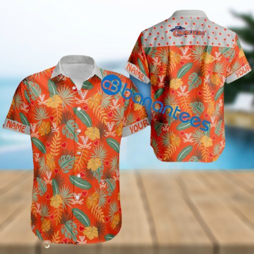 Heart Pattern Virginia Cavaliers Custom Name Hawaiian Shirt