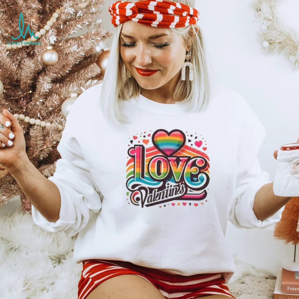 Heart rainbow love Valentines 2024 T Shirt Heart rainbow love Valentines 2024 T Shirt