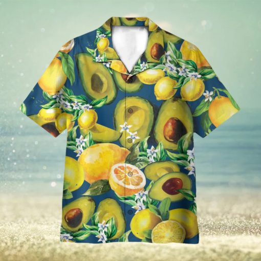 Hello Summer, Avocado And Lemon Fruits 3D Hawaiian Shirt Summer Vaction Gift